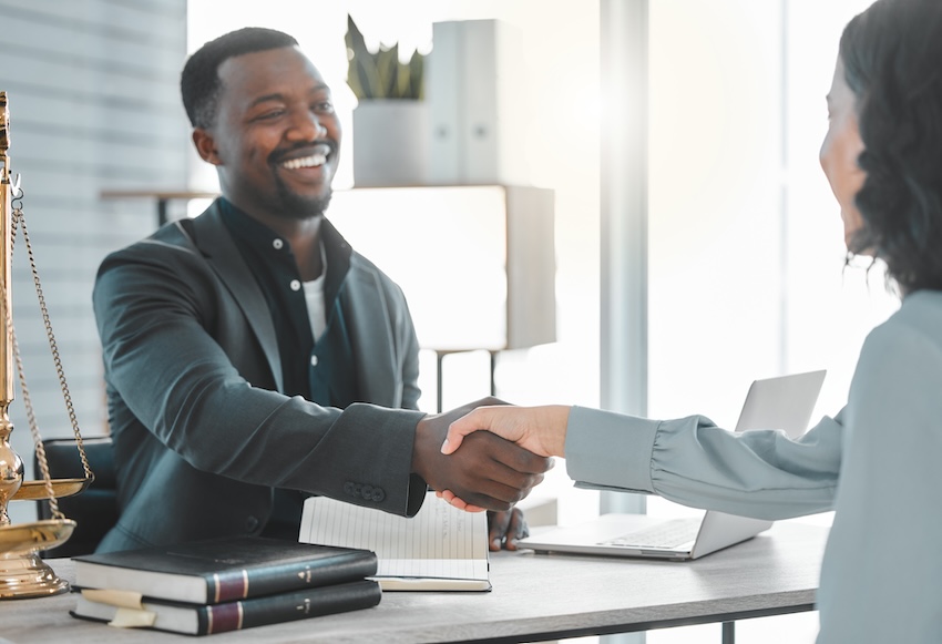 Concord car accident lawyer consulting with injured client after collision 